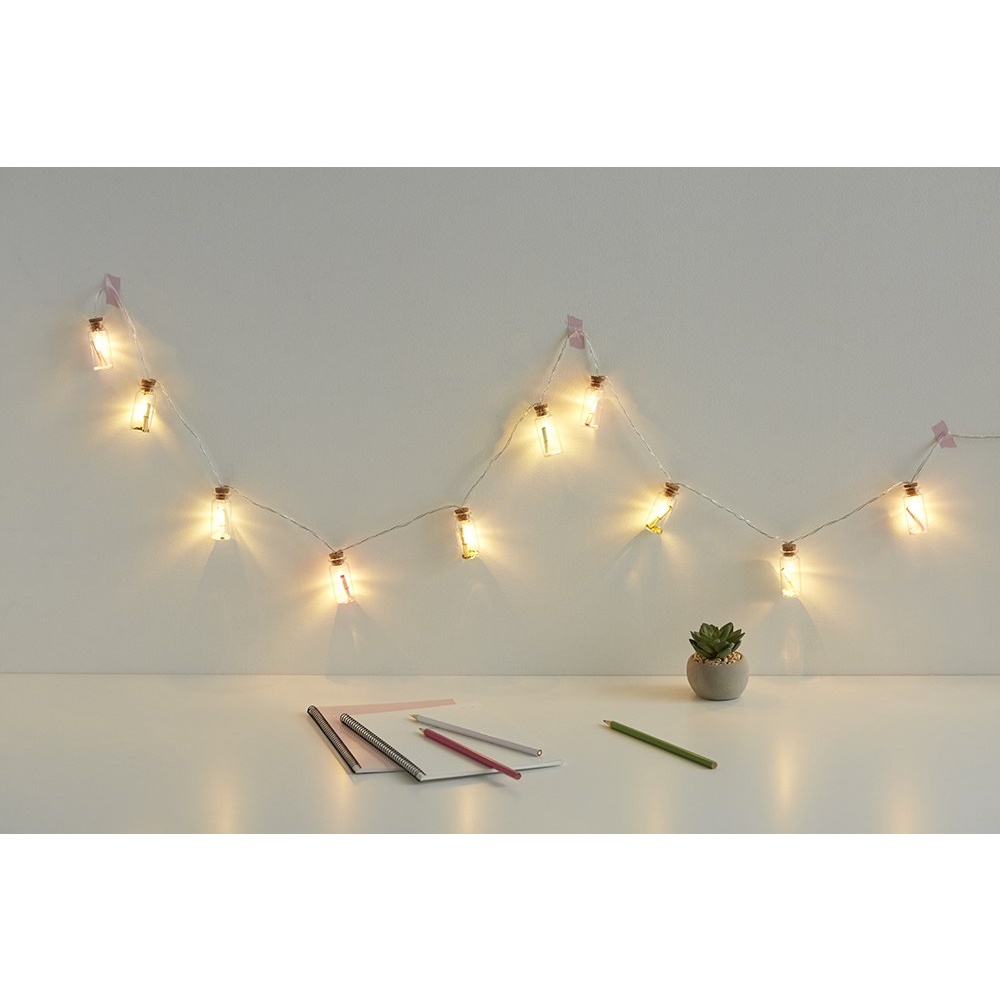Dây Đèn Led ARTBOX Hàn Quốc Hình Chai Thủy Tinh Và Giấy Viết Điều Ước Kim Tuyến Lấp Lánh