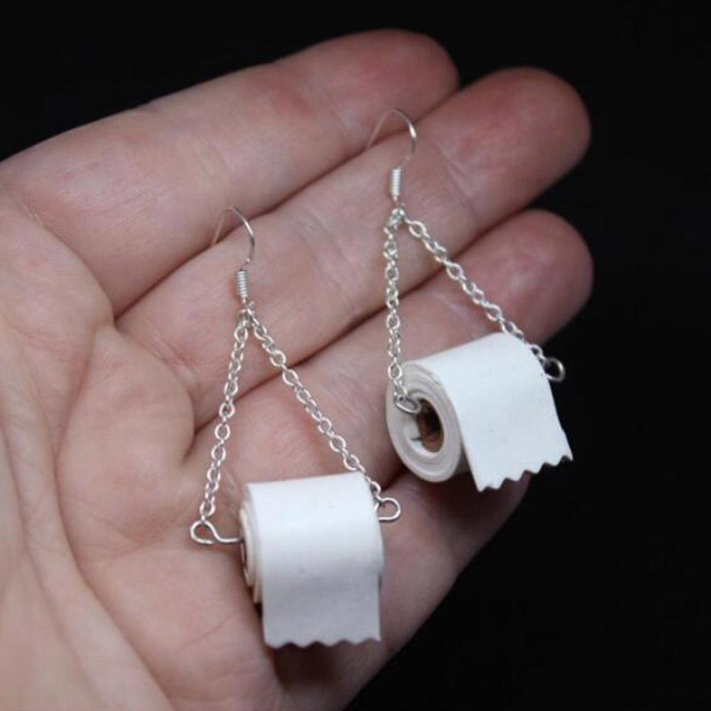 Bông Tai Hình Cuộn Giấy Vệ Sinh Vui Nhộn Độc Đáo Sáng Tạo V9G2