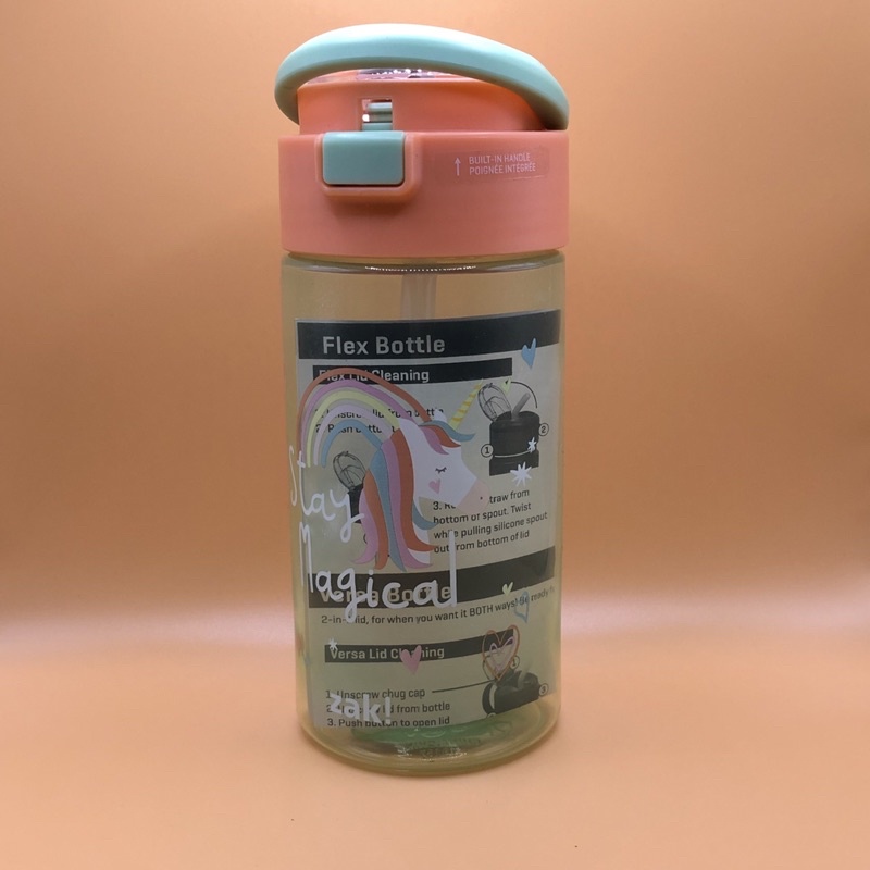 BÌNH NƯỚC NÚT BẤM ỐNG HÚT NHÂN VẬT DISNEY HÃNG ZAK 473ML CANADA