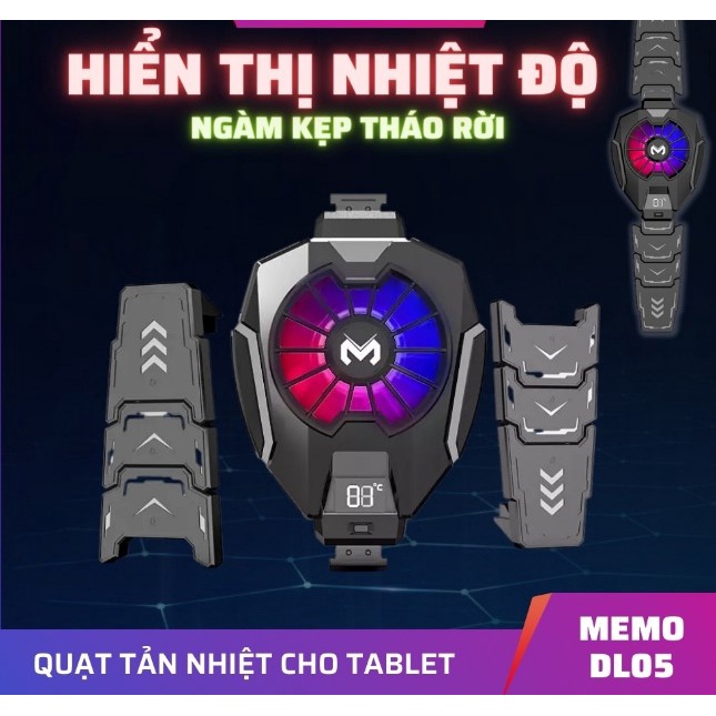 MEMO DL05-iPAD, TABLET, BẢO HÀNH 6 THÁNG, MEMO DL05 CHO iPAD, MÁY TÍNH BẢNG, QUẠT TẢN NHIỆT CHO iPAD, SÒ LẠNH iPAD