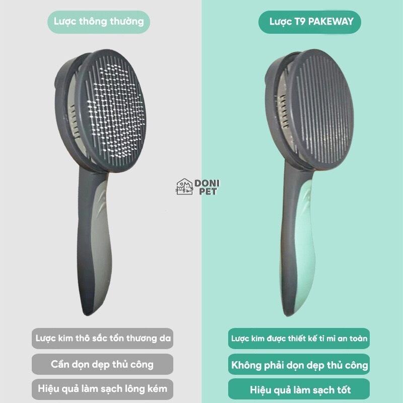 Lược chải lông cho chó mèo có nút bấm PAKEWAy chính hãng-familypetshop.vn