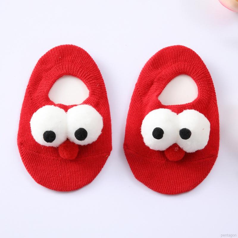 Vớ cotton chống trượt màu trơn in họa tiết hoạt hình dễ thương cho bé sơ sinh