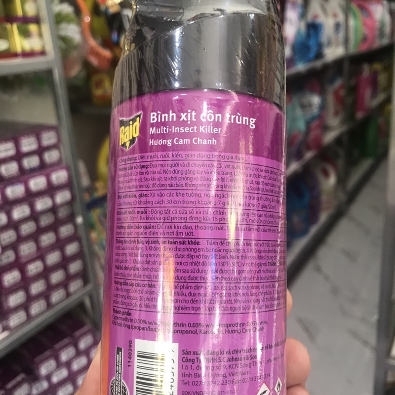 Xịt Côn Trùng Raid Hương Cam Chanh 300ml