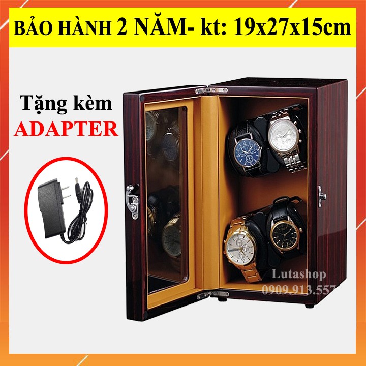 Hộp Đựng Đồng Hồ Cơ 2 Xoay 4 Automatic 6 Trưng Bày Giá Rẻ Da Cacbon Cá Sấu, Cao Cấp Gỗ Chính Hãng