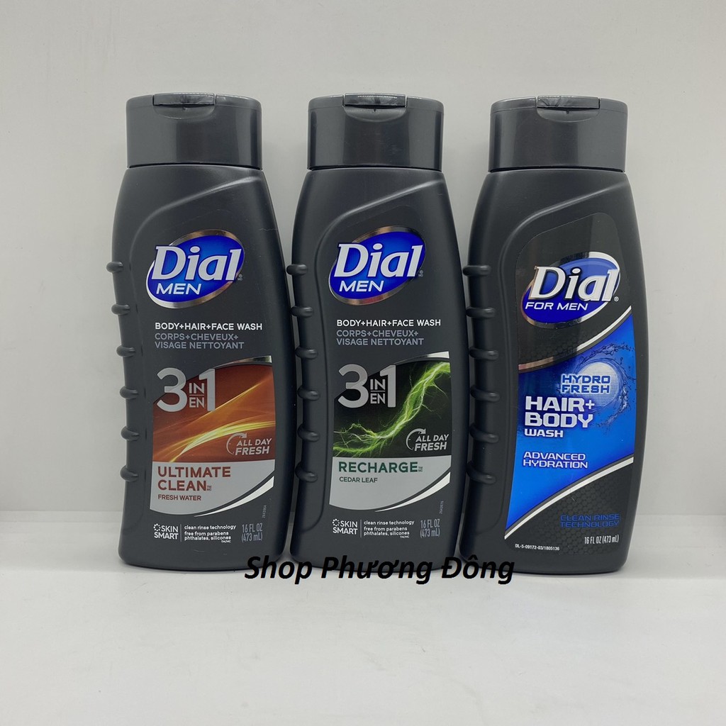 (Hàng Mỹ) Dầu Gội - Sữa Tắm Dial for Men 3in1 473ml