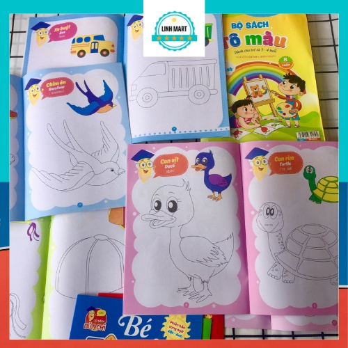 Hộp màu 150 chi tiết cho bé tập tô, bộ tô màu