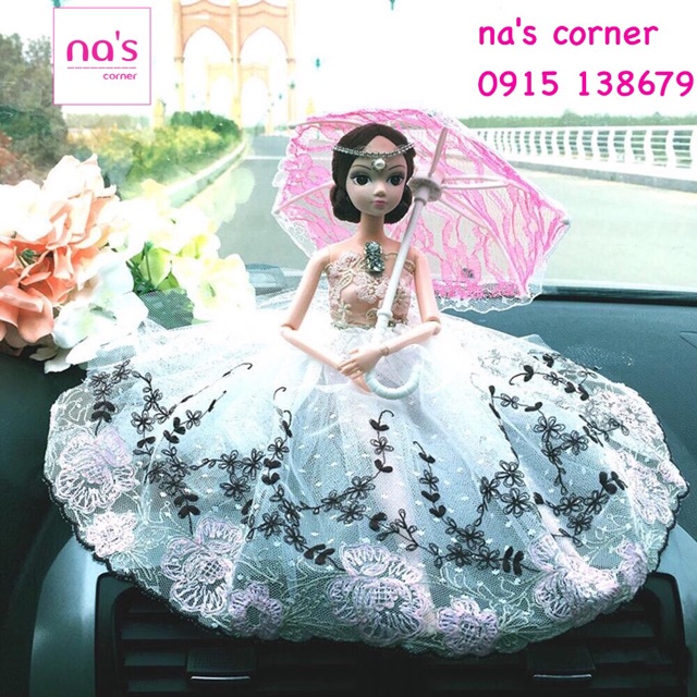 Dù mini ren cho búp bê Barbie 27cm