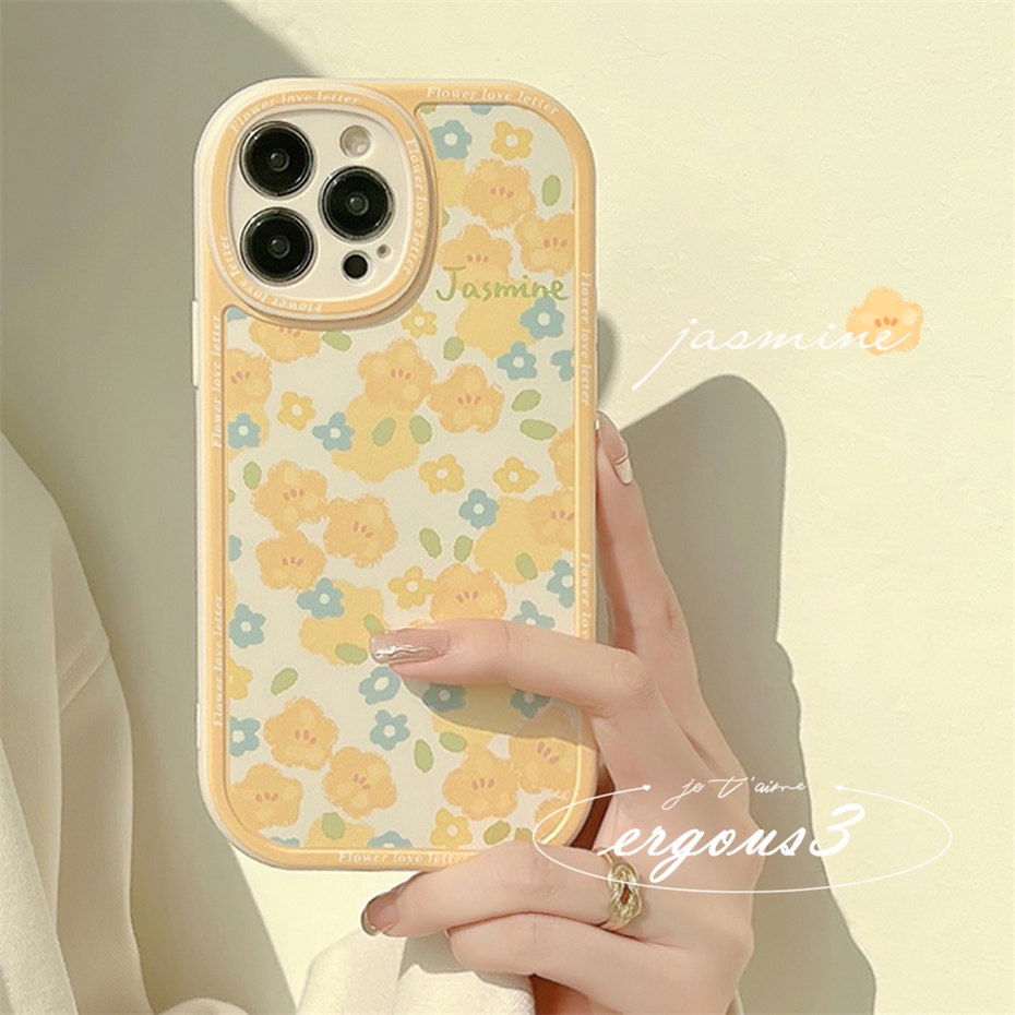 Ốp Điện Thoại In Họa Tiết Hoa Vàng Cho iPhone 13 12 11 Pro Max X XR XS Max SE 2020 8 7 Plus