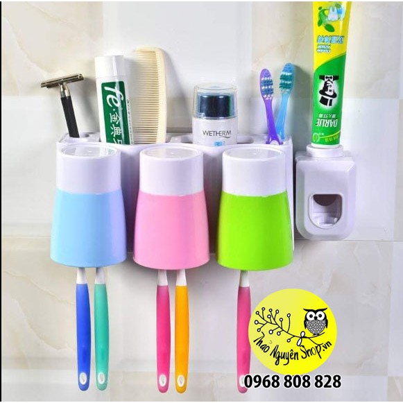 Bộ nhả kem đánh răng 3 cốc-T3B3