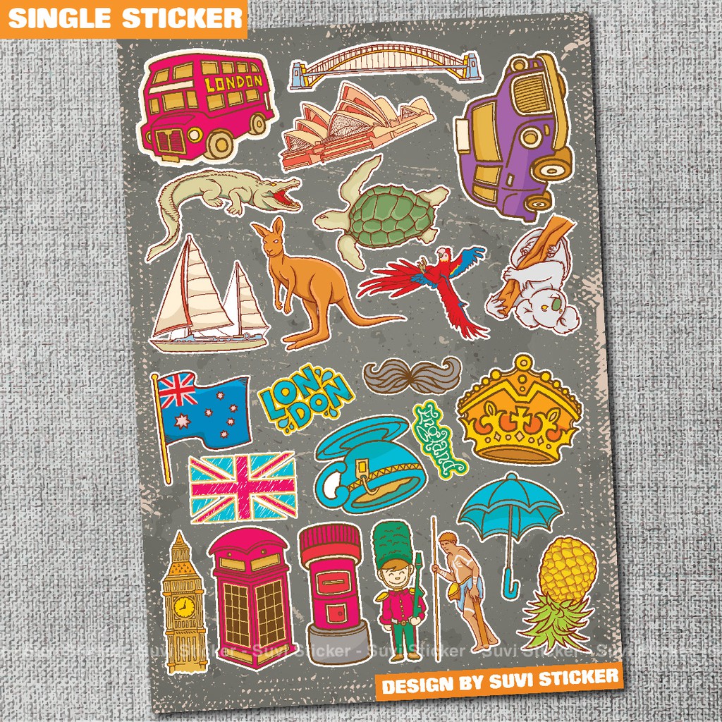 Single Sticker - Hình dán Travel chống nước sticker dán laptop, điện thoại, đàn guitar, mũ bảo hiểm, vali. SG07
