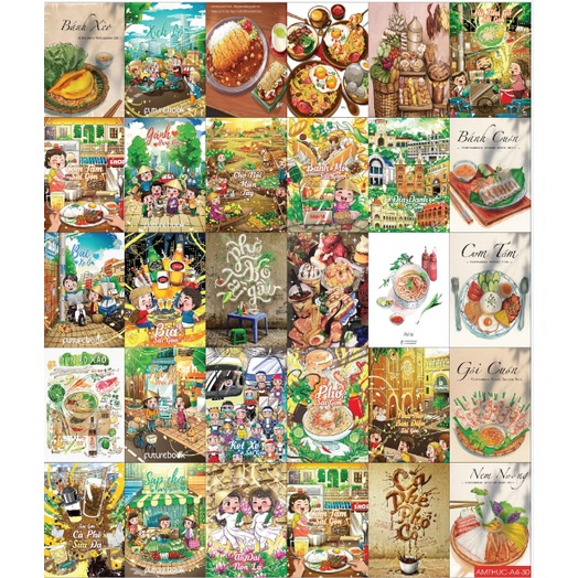 Combo 50 Tờ Decal Ẩm Thực Sài Gòn Hà Nội Việt Nam Giành Cho Hàng Quán Khổ A4 A5