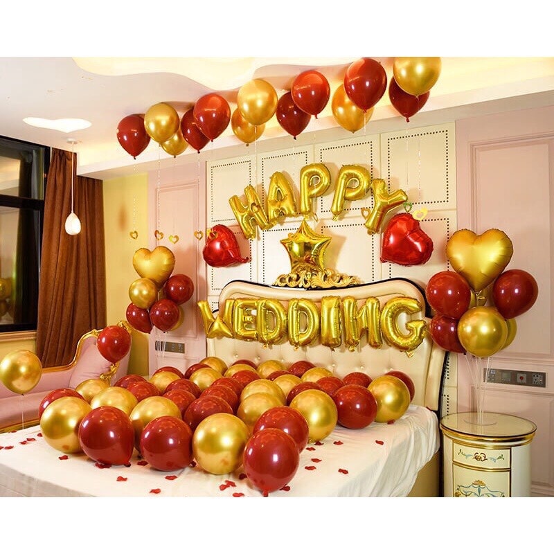 [Ảnh thật] Set trang trí đẹp lung linh Happy Wedding (COMBO 173)