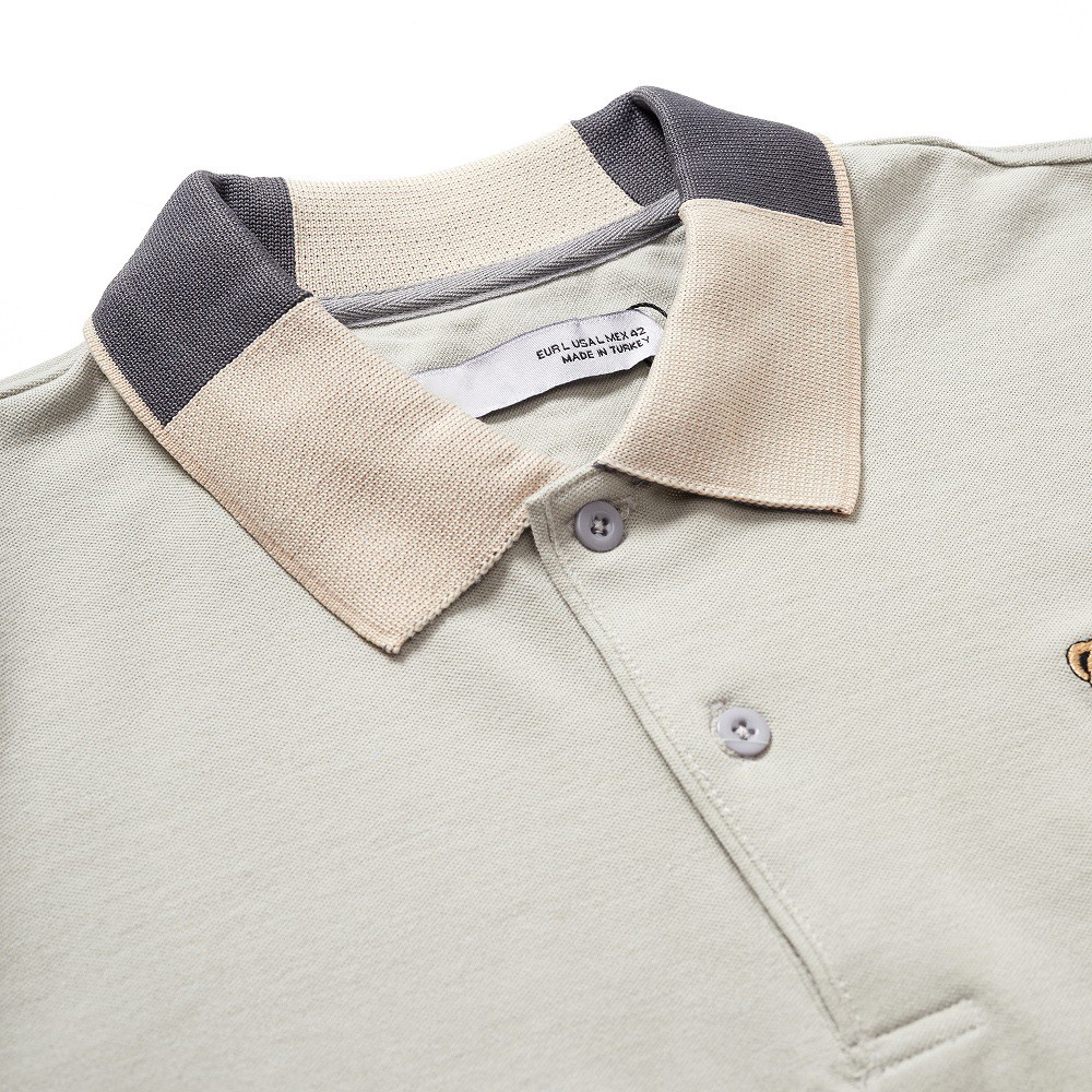 Áo polo nam Leo Vatino Cotton cá sấu thêu gấu cổ phối viền tay ngắn cổ bẻ thun polo PLZR27 HA