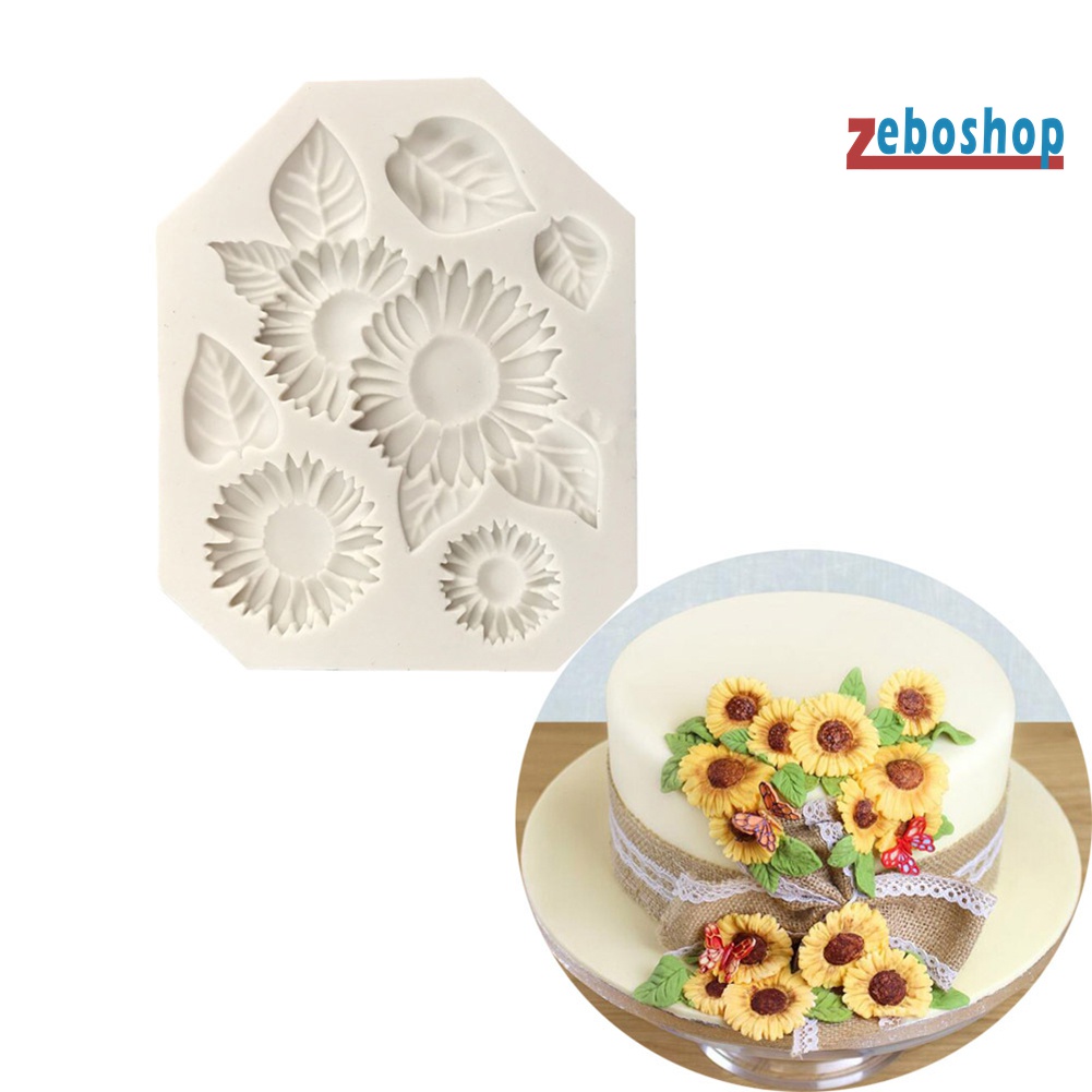 Khuôn Silicone Tạo Hình Hoa Hướng Dương Làm Bánh Kẹo DIY