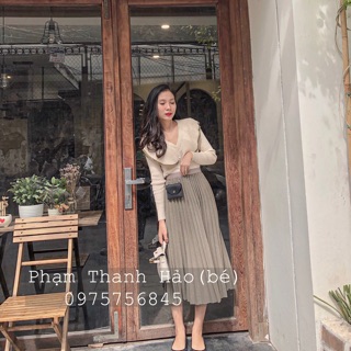 Chân váy xếp li dài