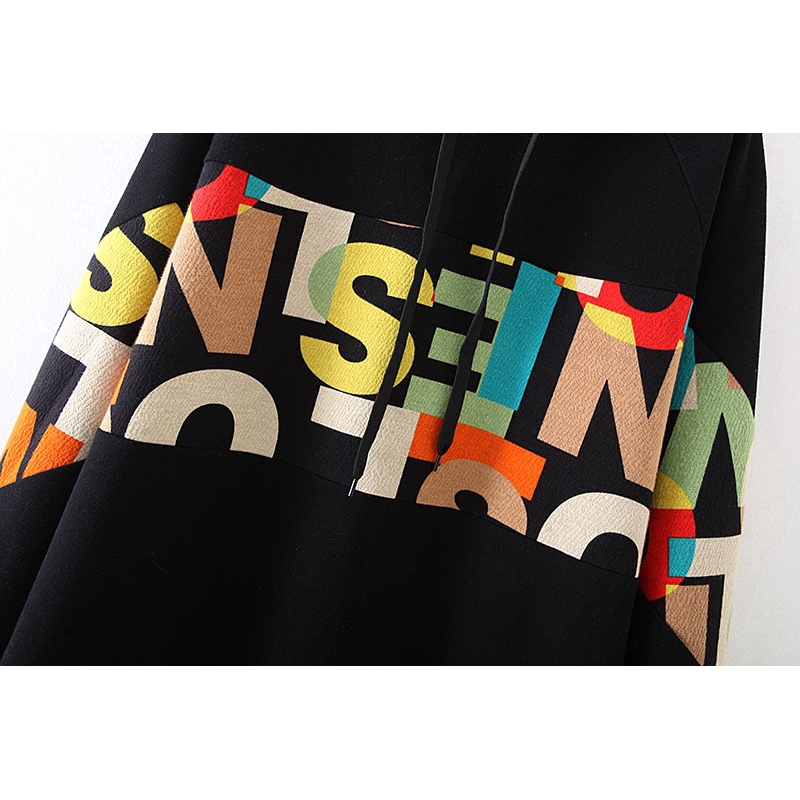 Plus Size Women's Letter Cartoon Printed Hoodies Hooded Long Sleeve Spring Autumn Sweatshirts Oversized Outerwear | BigBuy360 - bigbuy360.vn