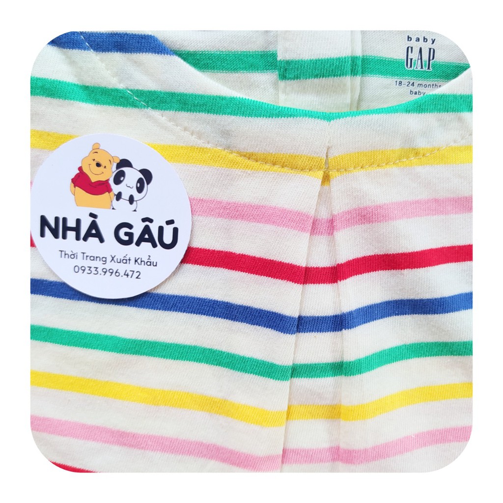 Đầm sọc ngang nhiều màu Horizontal stripes dress with jeans for girls NG0339