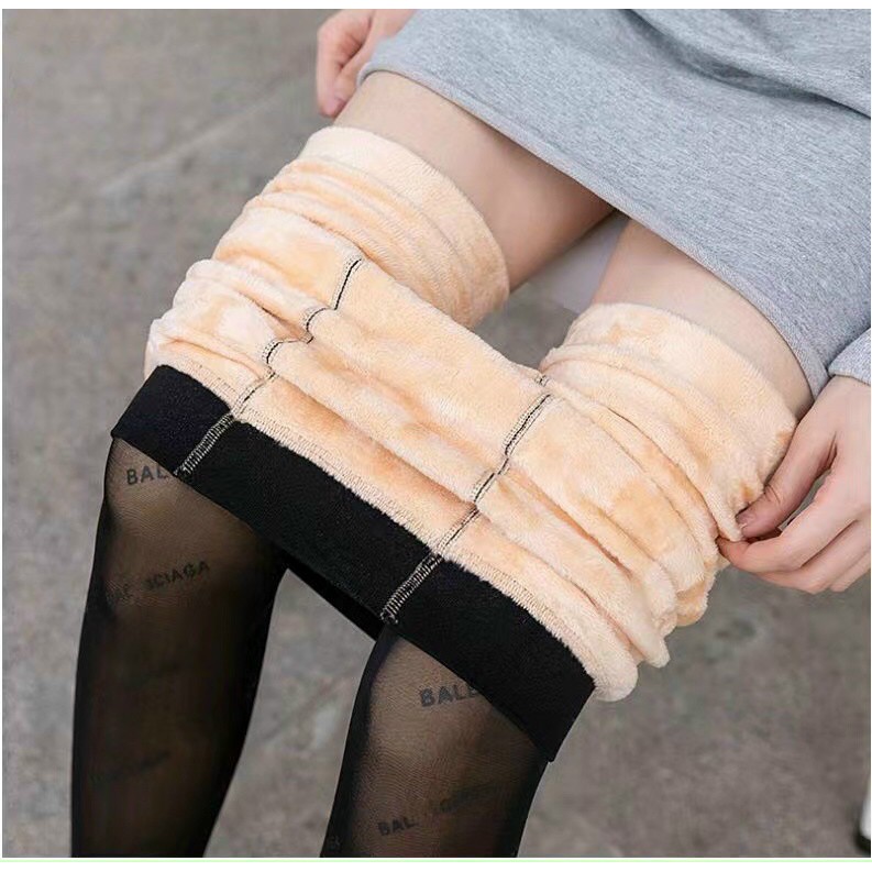 (Hàng loại 1) Quần tất lót nỉ dày Balenciaga túi zip hồng xịn