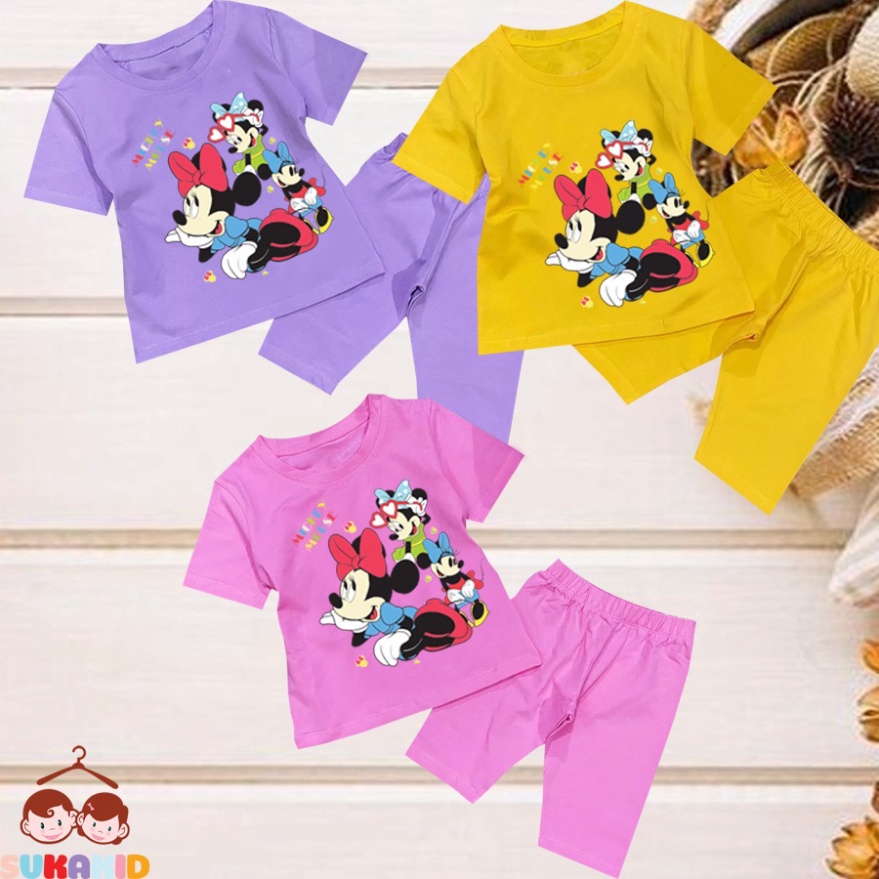 ( Km ) Đồ bộ tay ngắn quần lửng hình 3 CON METKE sườn be từ 6kg-29kg.BDBG64.