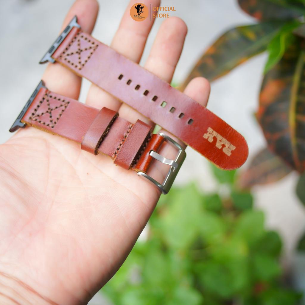 Dây Đồng Hồ AW 2,3,4,5,6,7,8, AW Ultra Da Bò Thanh Lịch - RAM Leather Simple X 3 Nâu Đỏ
