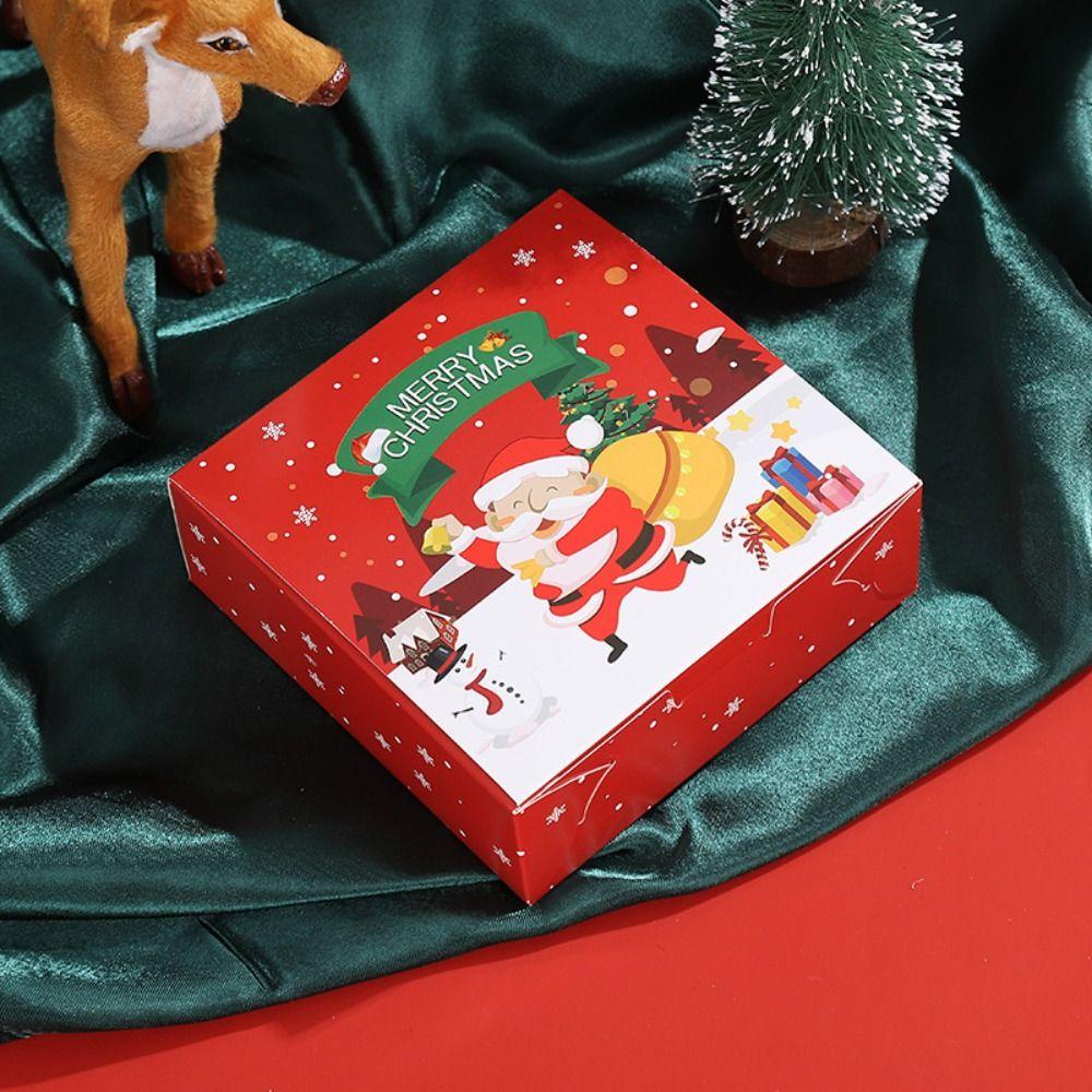 LET Set 5 Hộp Giấy Cắt 4 Ngăn Dùng Để Đựng Bánh Giáng Sinh Ốp
