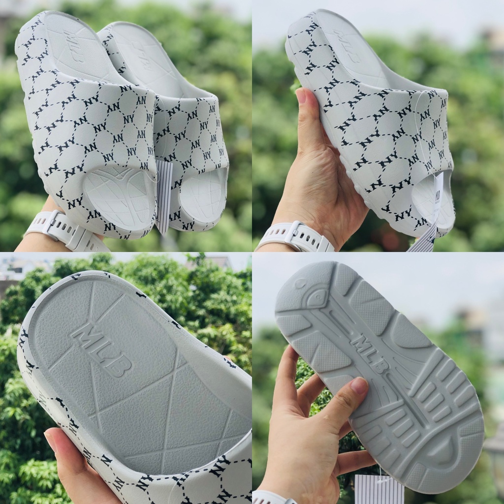 Dép bánh mỳ ❤️FREESHIP + Hộp❤️ dép đúc mlb ny bóng chày quai ngang thể thao nam nữ đủ màu hoạ tiết ny chất xịn,màu vàng