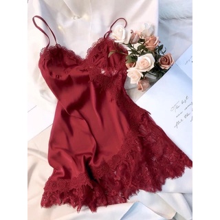 VÁY NGỦ LỤA SEXY PHỐI REN XINH