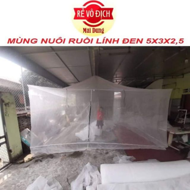 Mùng nuôi ruồi lính đen 5x3x2,5 - lưới thái