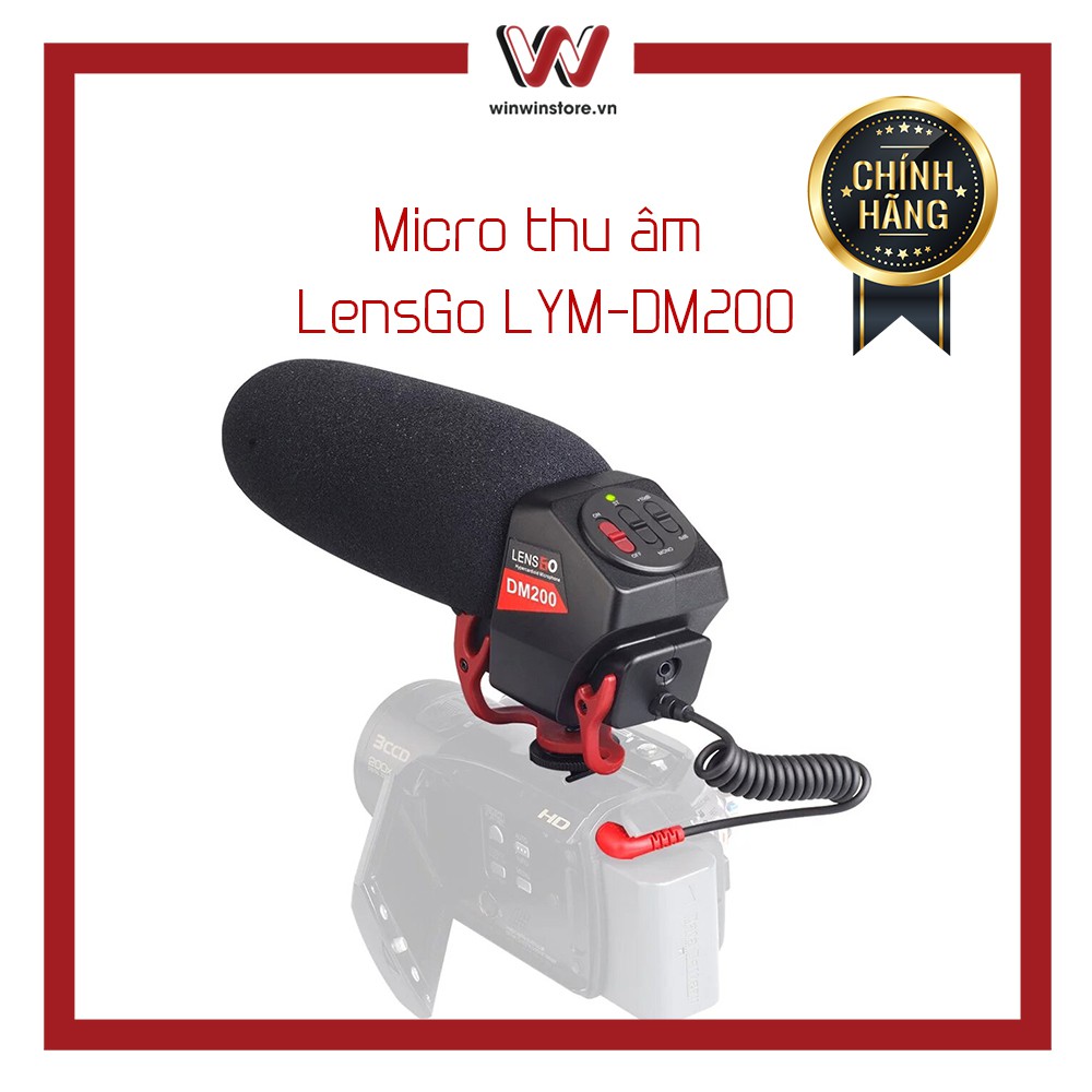 Micro thu âm LensGo LYMDM200 cho điện thoại, máy ảnh, máy quay