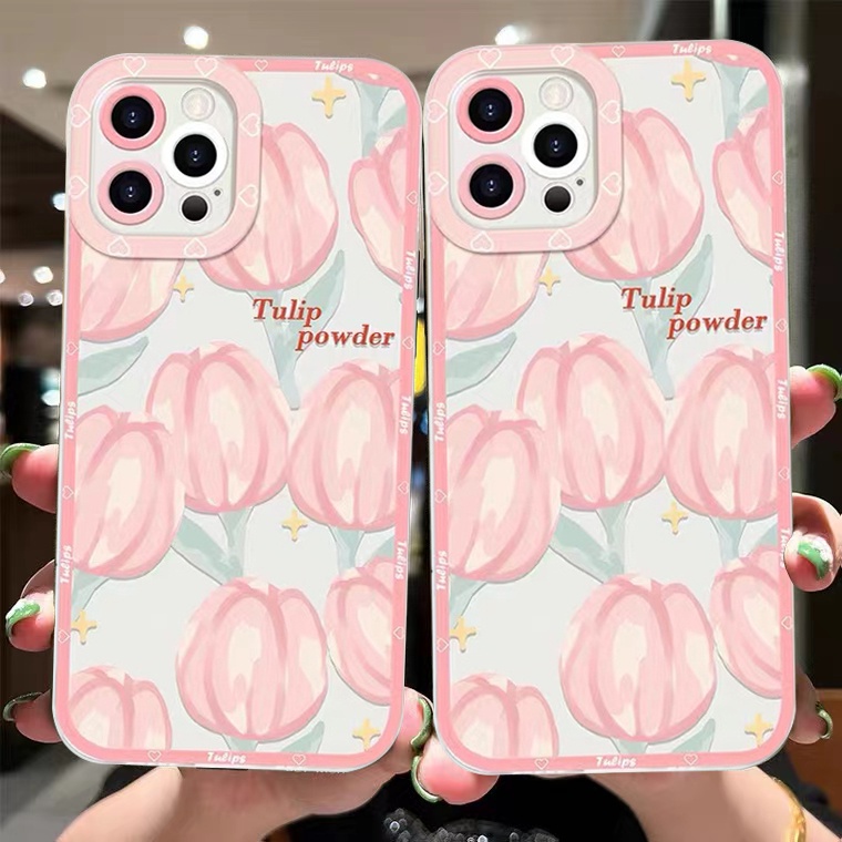 Ốp Điện Thoại Silicon Tpu Mềm Trong Suốt Hình Hoa Tulip Cho iPhone 6 6s 7 8 plus XR X XS max 11 12 13 pro max SE 2020 13Mini