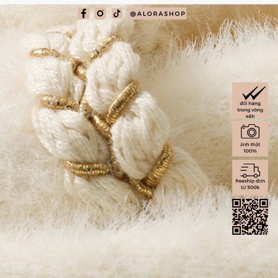 Áo cardigan len lông viền đan dài tay thời trang nữ Alora thu đông 013947 | BigBuy360 - bigbuy360.vn