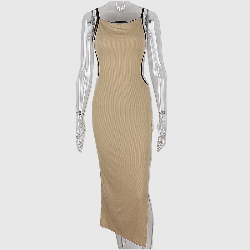 Đầm không tay DUNEA phối ren hở lưng thắt nơ thời trang quyến rũ cho nữ