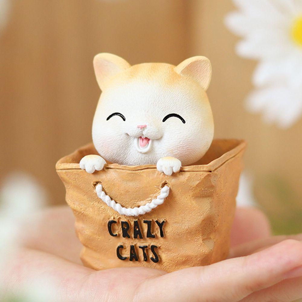 Mô Hình Chú Mèo Lắc Đầu Bằng Nhựa Resin Trang Trí Nhà Cửa / Xe Hơi