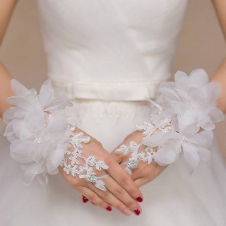 Găng tay cô dâu 150 mã số 1 trắng