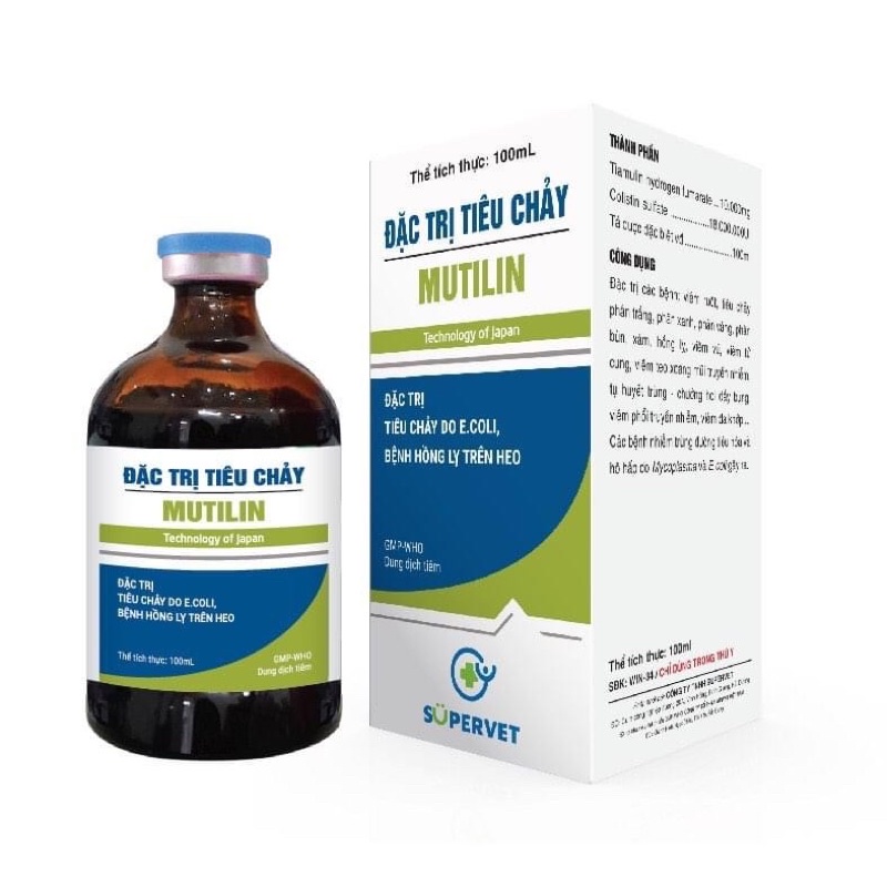 Mutilin 100ml - tiêu chảy, viêm hồi manh tràng, hồng lỵ trên heo