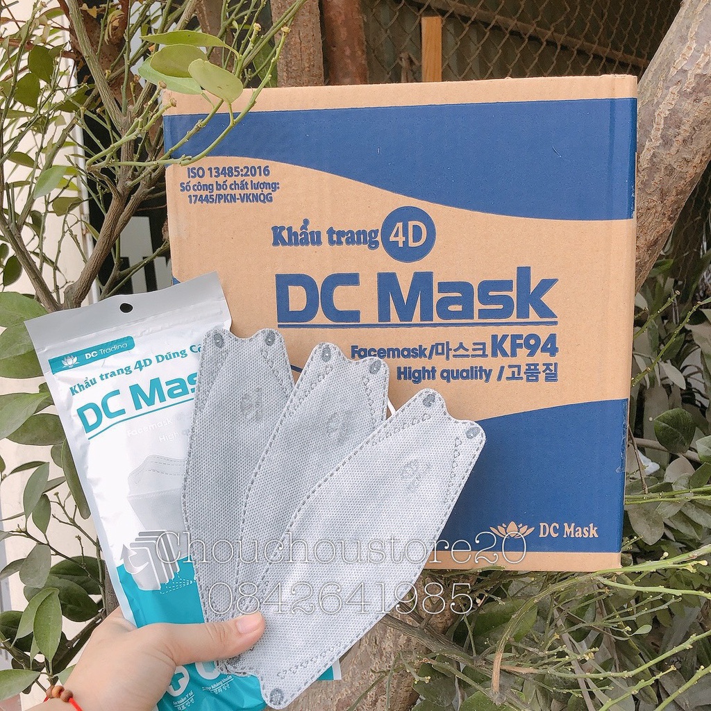 [HÀNG CÓ SẴN] 1 Thùng Khẩu Trang 4D Trắng Hàng chuẩn DC - (300c) Khẩu Trang DC Mask KF94 4 Lớp Kháng Khẩu, Thoáng Khí