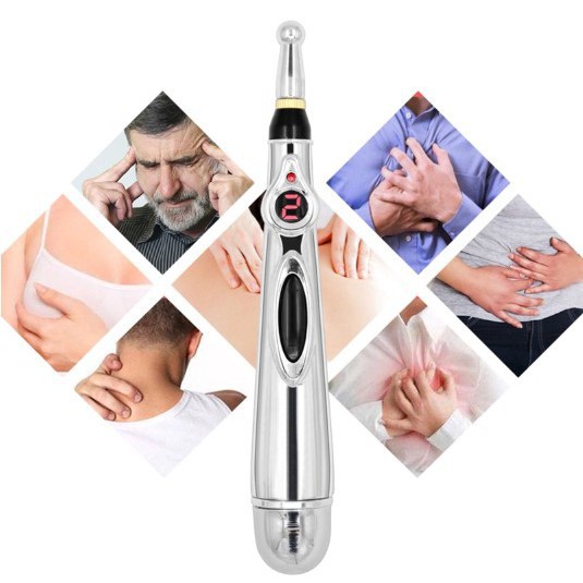 Bút dò huyệt xung điện 3 đầu cao cấp, massage xung điện - bút day huyệt massage Pen W912 , châm cứu đông y gia đình