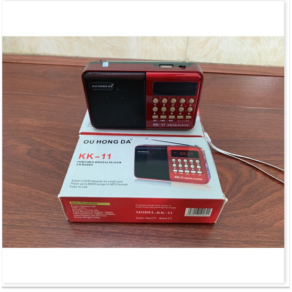 ĐÀI RADIO FM NGHE NHẠC QUA USB VÀ THẺ NHỚ, NGHE KINH PHẬT KK11 ÂM THANH TRUNG THỰC