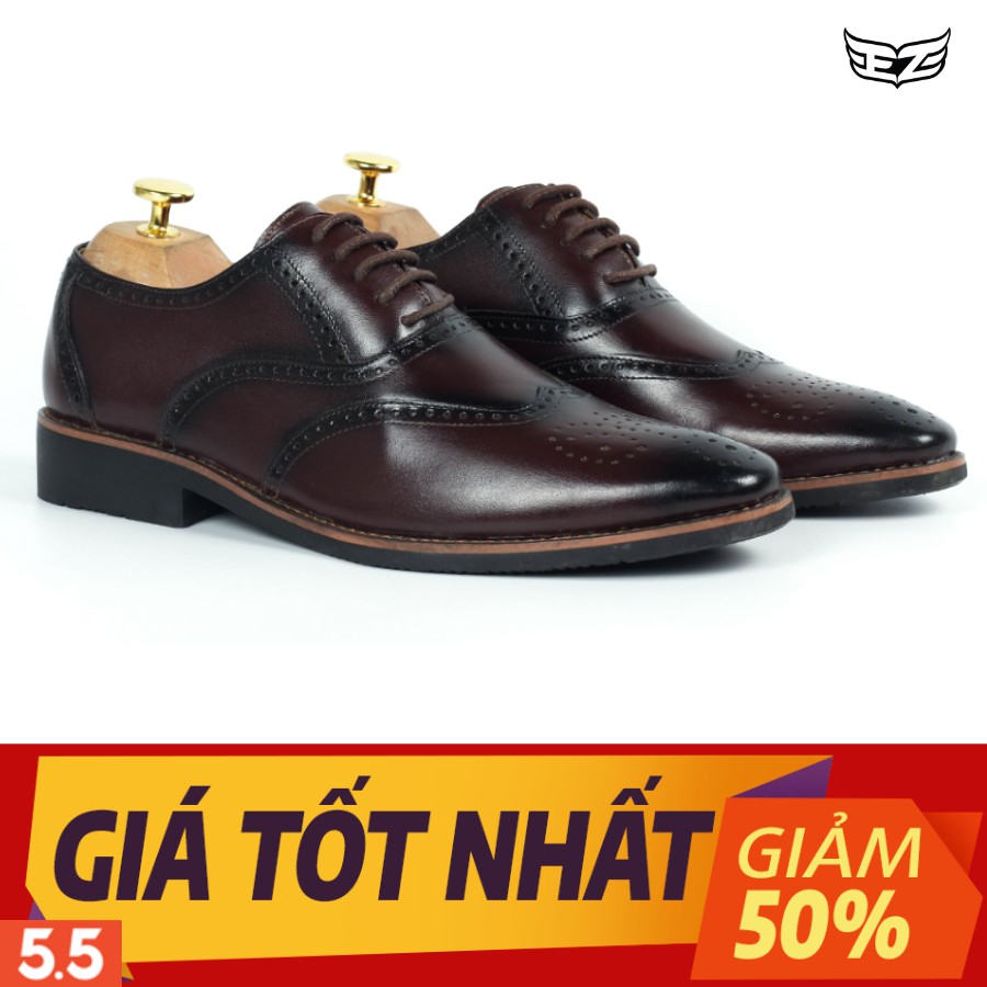 Giày Tây Oxford Wingtip Cao Cấp. Da Bò Nhập Khẩu Italy 100%. Bảo Hành Chính Hãng 12 tháng