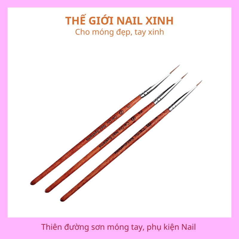 Bộ cọ vẽ móng phụ kiện nail cọ nét cọ hoa cúc cọ fen đầu móng cọ ombre chuyên dùng để vẽ trang trí nail