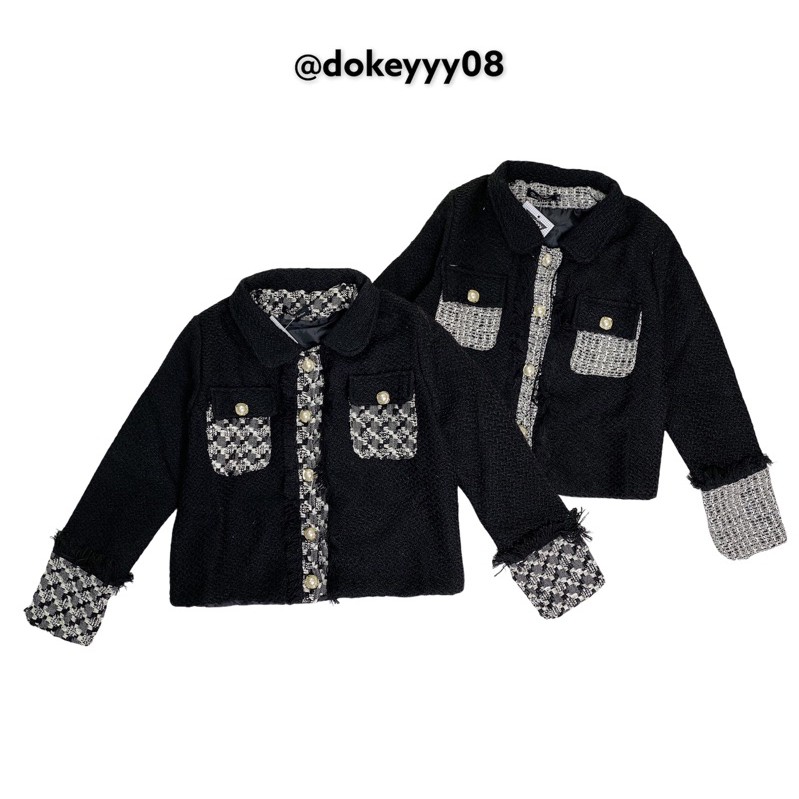 Áo khoác dạ pha tay cài cúc 183