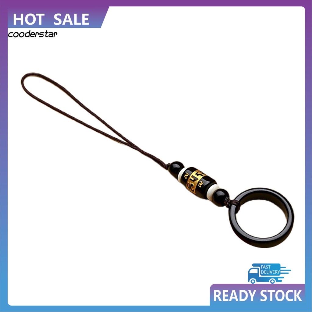 Móc khóa dạng vòng nhẫn bằng đá mã não tự nhiên chống bẩn cho điện thoại