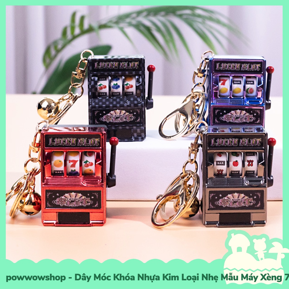 [Sẵn VN - Hỏa Tốc] Móc Khóa Nhựa + Kim Loại Nhẹ Mẫu Slot Machine Máy Xèng 777 Colorful