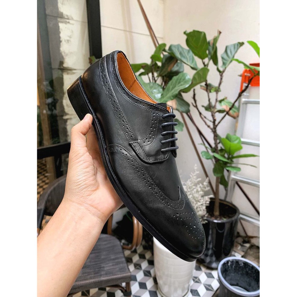 Giày Tây Buộc Dây Toroshoes Da Bò Mã M607 Đen