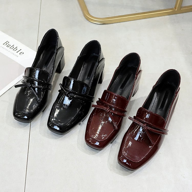 IELGY Giày cao gót làm bằng da phong cách thời trang nữ