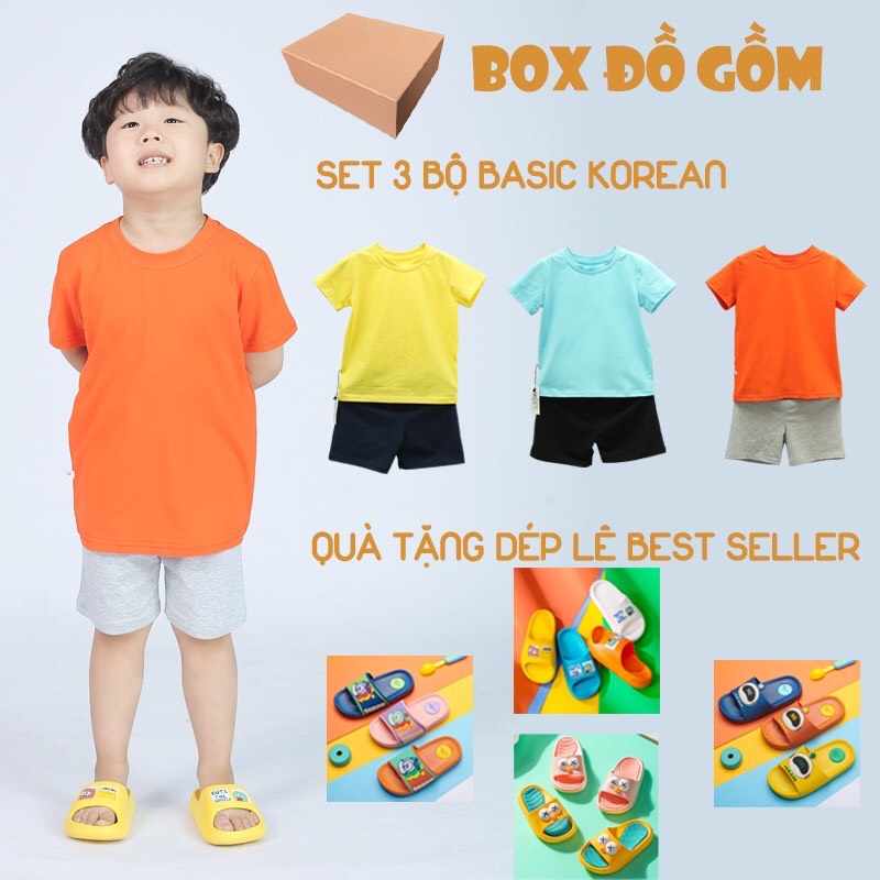 Đồ bộ bé trai áo thun quần short trơn BabyloveGo chất liệu cotton sợi thoáng mát co giãn cho trẻ từ 8-38kg