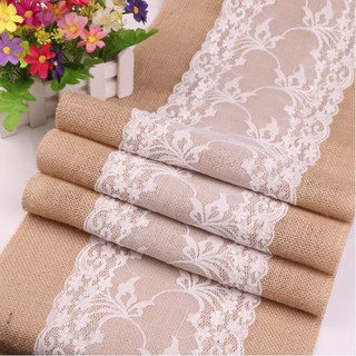 Vải bố ren hoa mẫu 2 trải bàn trang trí tiệc tone vintage