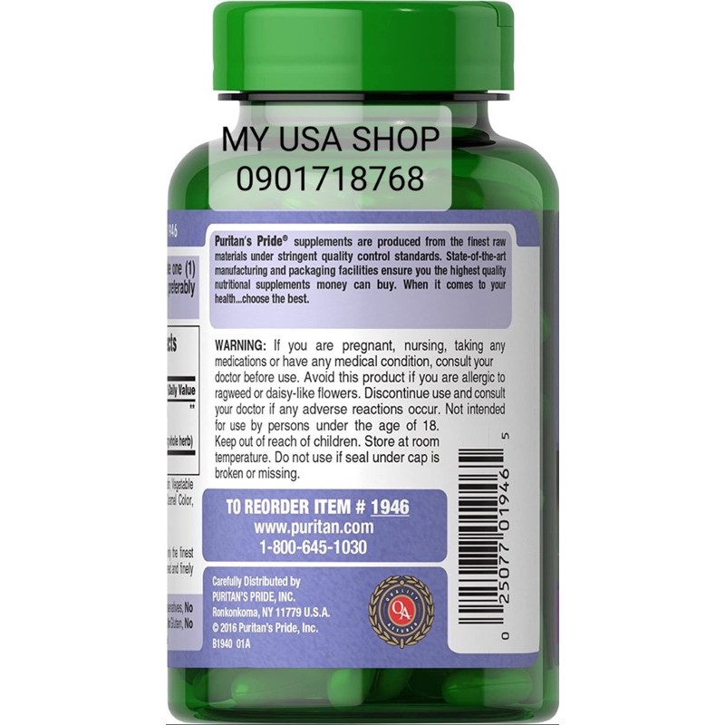 Viên uống thải độc gan ❤️ Viên uống bổ gan Milk Thistle Puritan của Mỹ-Date mới