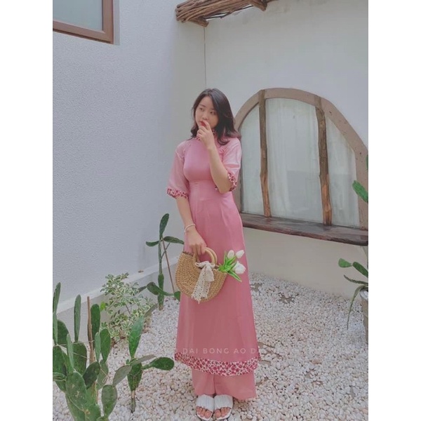 Áo Dài Bách Hoa Xuân , Áo Dài  Cách Tân Phối Tay Voon Cách Điệu