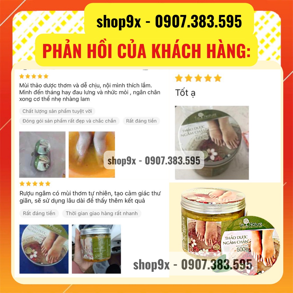 (+Quà) Ngâm Chân Thảo Dược I'm Nature - Giảm Đau Nhức Sưng Phù Chân Giúp Ngủ Ngon - Hũ 500Gr